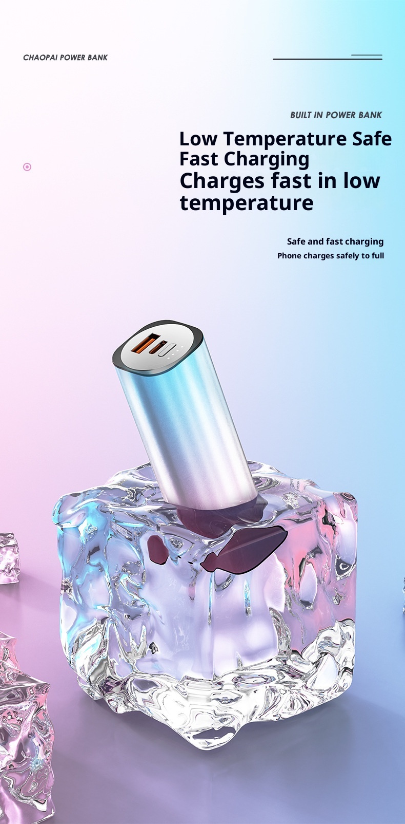 Batterie externe portable compacte Techglobe à dégradé de couleurs 10 000 mAh, personnalisable et exclusive pour les échanges transfrontaliers._voghion.com