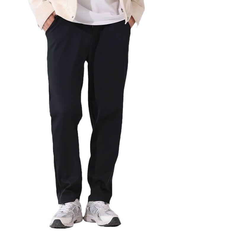 Pantaloni lunghi da uomo casual, sportivi, a vita alta, slim fit, con fodera in pile, unisex, antivento, autunno inverno 2025_voghion.com