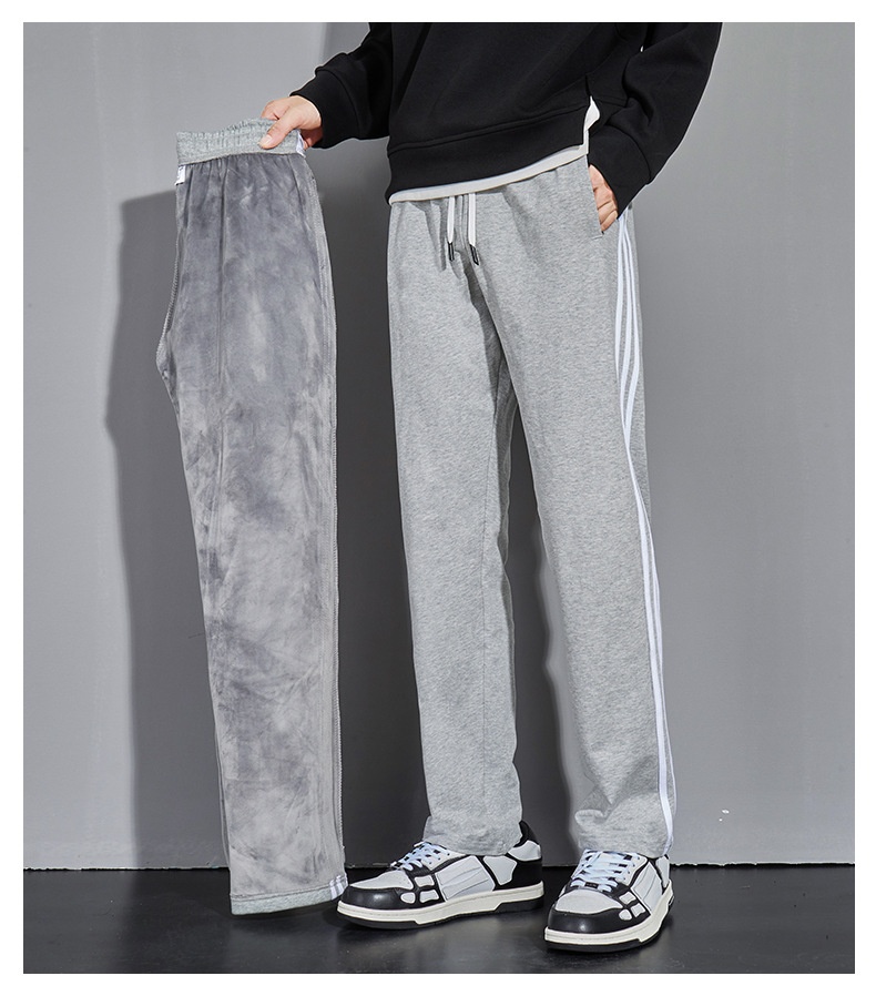 Pantaloni lunghi da jogging versatili a tre strisce per uomo, modello Strict, primavera e autunno, in puro cotone, comodi_voghion.com