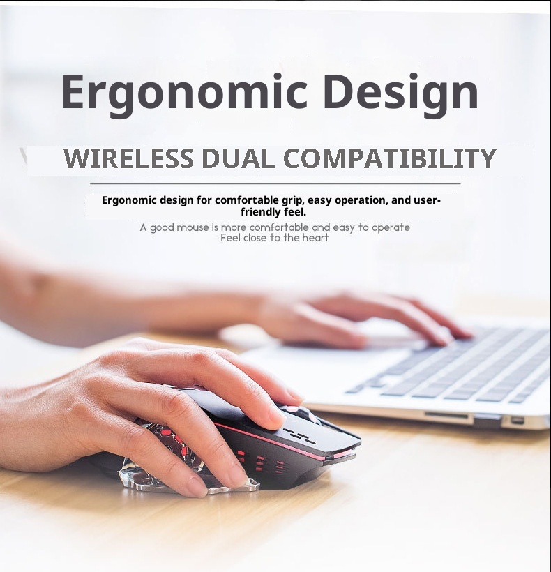 Techglobe Wireless Mouse Bluetooth Dual Mode Rechargeable E-Sports Game Silent Popular Cross-Border Dropshipping_voghion.com