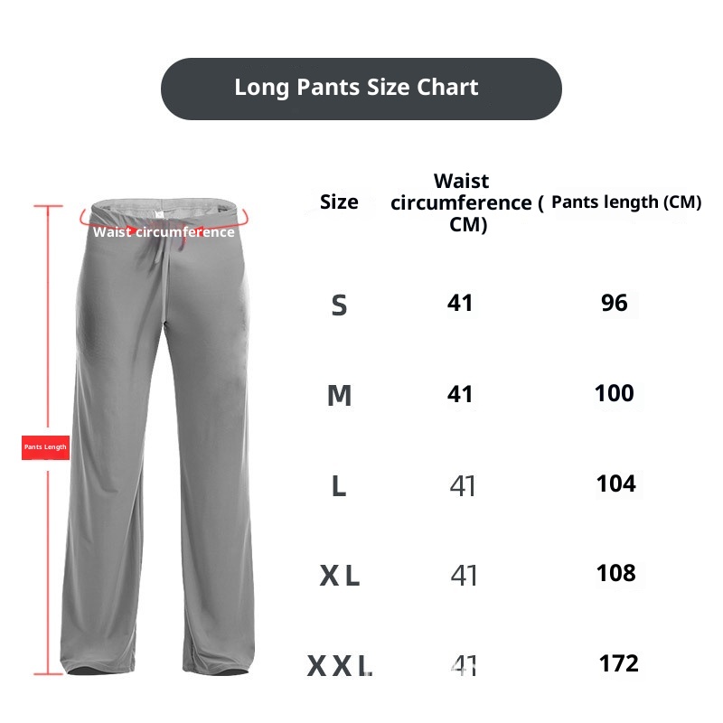 Pantalon long droit pour homme, en tissu de soie glacée, style yoga, exclusif à la frontière, PS504_voghion.com