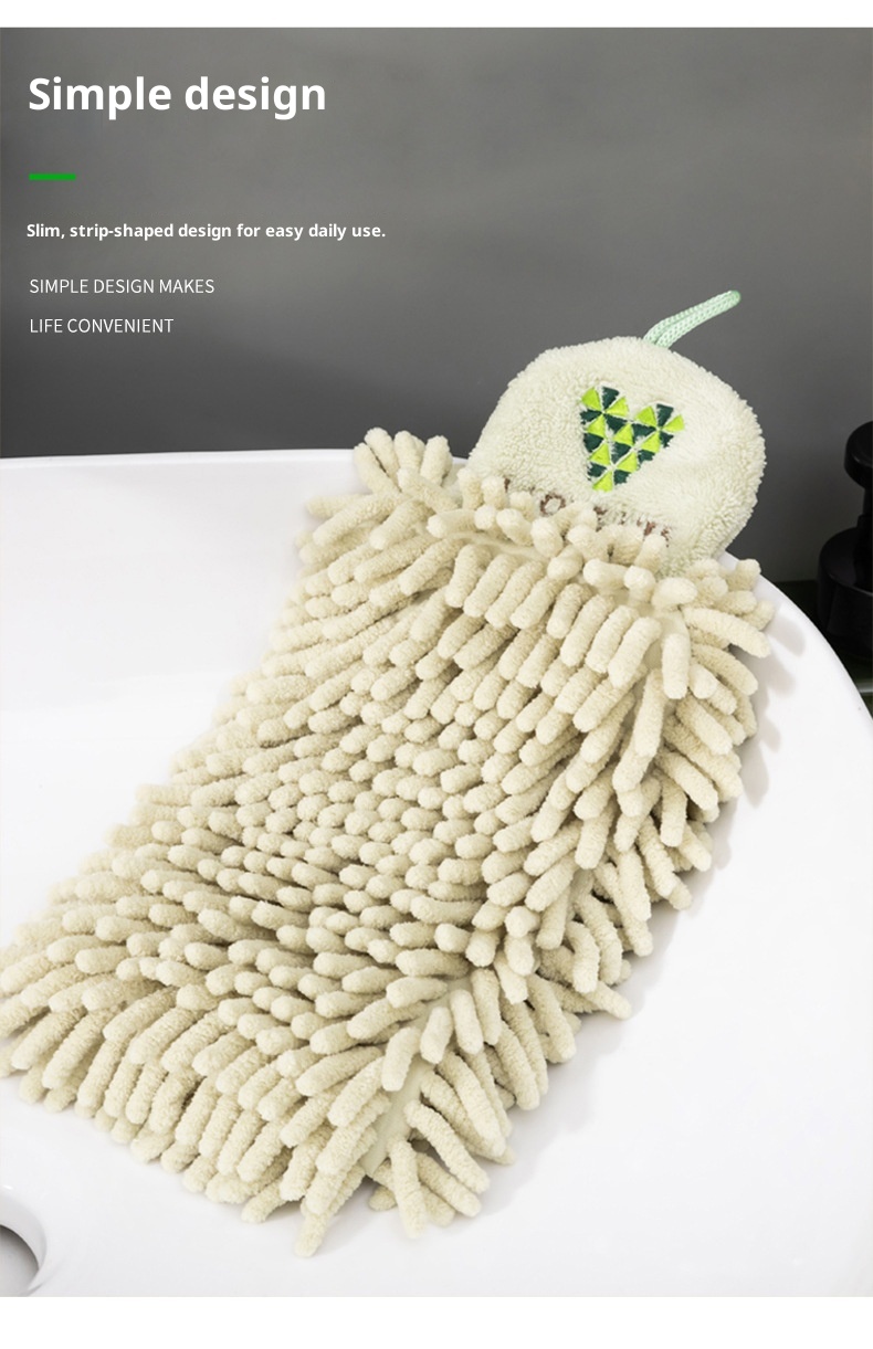 Lillian Doubo Hot Sale Chenille Kitchen Bathroom Wall-Mounted Absorbent Quick-Dry Hand Towel Cloth_voghion.com
