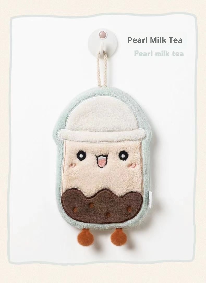 Lillian Tulip Küchenhandtuch, hängendes, fusselfreies, kleines Badezimmerhandtuch aus Korallenvlies, Stickerei, Handarbeit_voghion.com