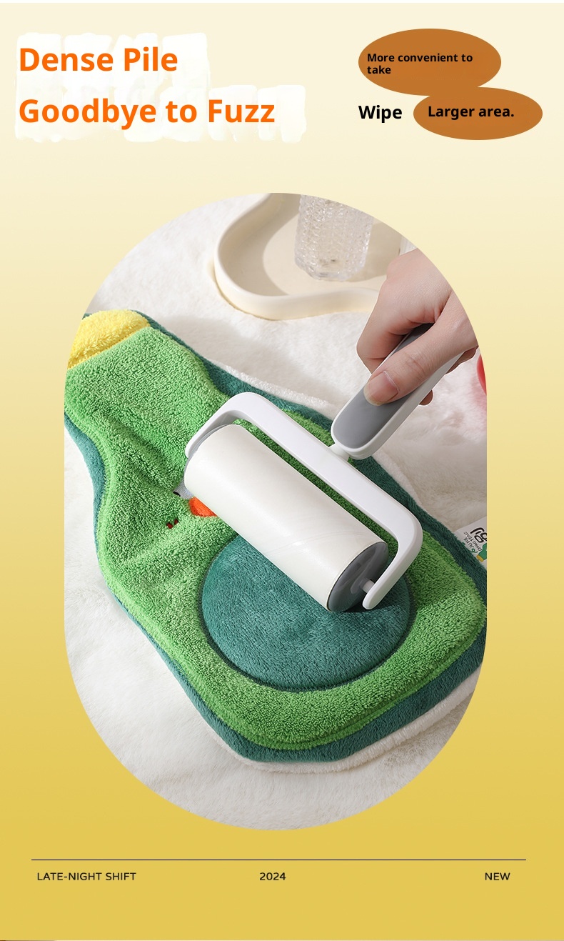 Lillian Creative Cute Cartoon Household Hanging Kitchen Hand Wiping Quick-Dry Thick Coral Fleece Towel Handkerchief_voghion.com