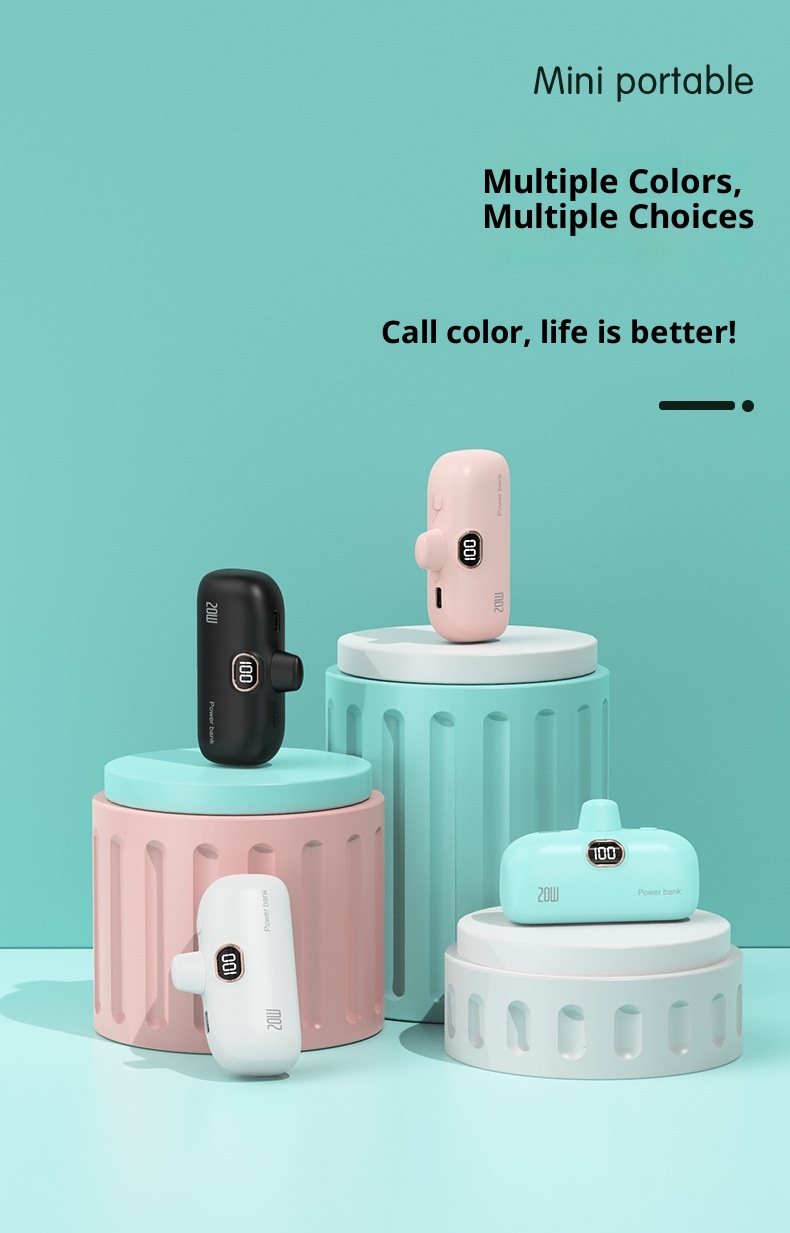 Techglobe KC Cross-Border Wholesale Pocket Capsule 5000mAh Portatile Compatto Cellulare Power Bank Regalo Stampa_voghion.com