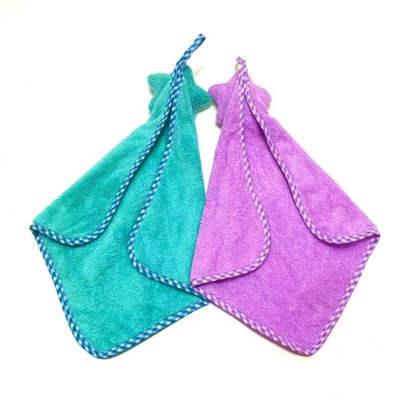 Lillian Cartoon Thickened Absorbent Hand Coral Fleece Small Hanging Kitchen Bathroom Cloth Children's Towel Wholesale_voghion.com
