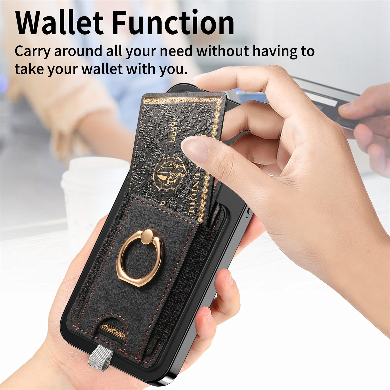 TechGlobe New Magnetic Wallet Coin Clip PU Leather Back Sticker Card Holder Strong Magnet In Stock_voghion.com