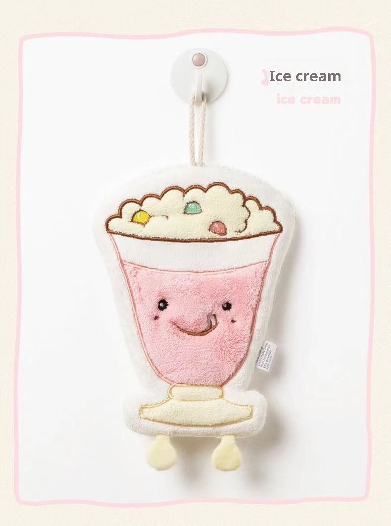 Lillian Tulip Küchenhandtuch, hängendes, fusselfreies, kleines Badezimmerhandtuch aus Korallenvlies, Stickerei, Handarbeit_voghion.com