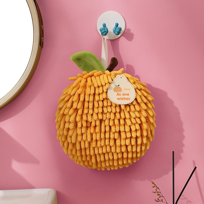 Lillian Fruit Meaning Chenille Ball Creative Kitchen Hanging Absorbent Quick-Dry Hand Small Towel_voghion.com