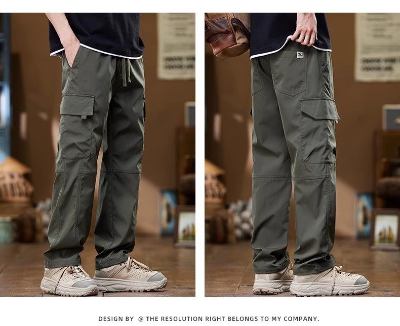 Pantaloni cargo da uomo in stile americano, primavera autunno, larghi, dritti, a gamba larga, 2024, alla moda, sportivi, casual, lunghi_voghion.com