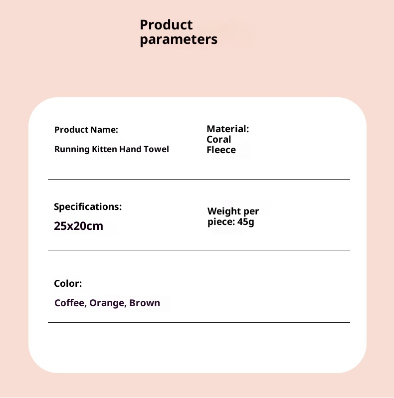 Lillian Factory In-Stock Cartoon Kitten Coral Fleece Hanging Hand Towel Bathroom Kitchen Cloth Wholesale_voghion.com