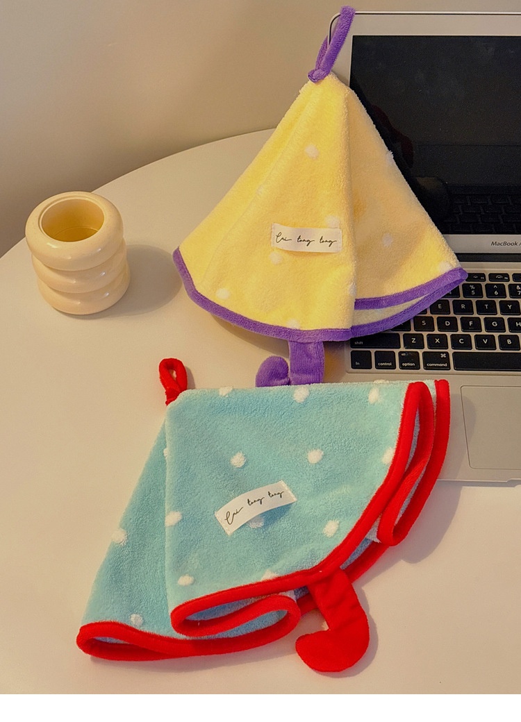 Mouchoir mignon Lillian pour salle de bain et cuisine, petit parapluie suspendu sans odeur, polaire corail super absorbante et épaisse_voghion.com