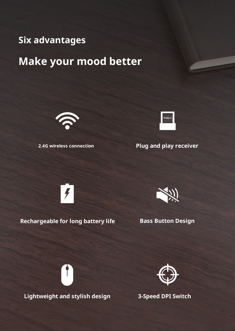 Techglobe Bluetooth adatto per iPad, tablet, Huawei, telefono cellulare, laptop, ufficio, mouse wireless silenzioso_voghion.com