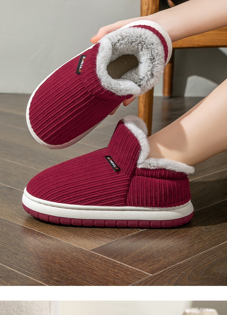 Zees Middle-aged And Women's Non-slip Soft Sole Winter Elderly Shoes With Fleece Lining, Thickened Warm Wrapped Heel,_voghion.com