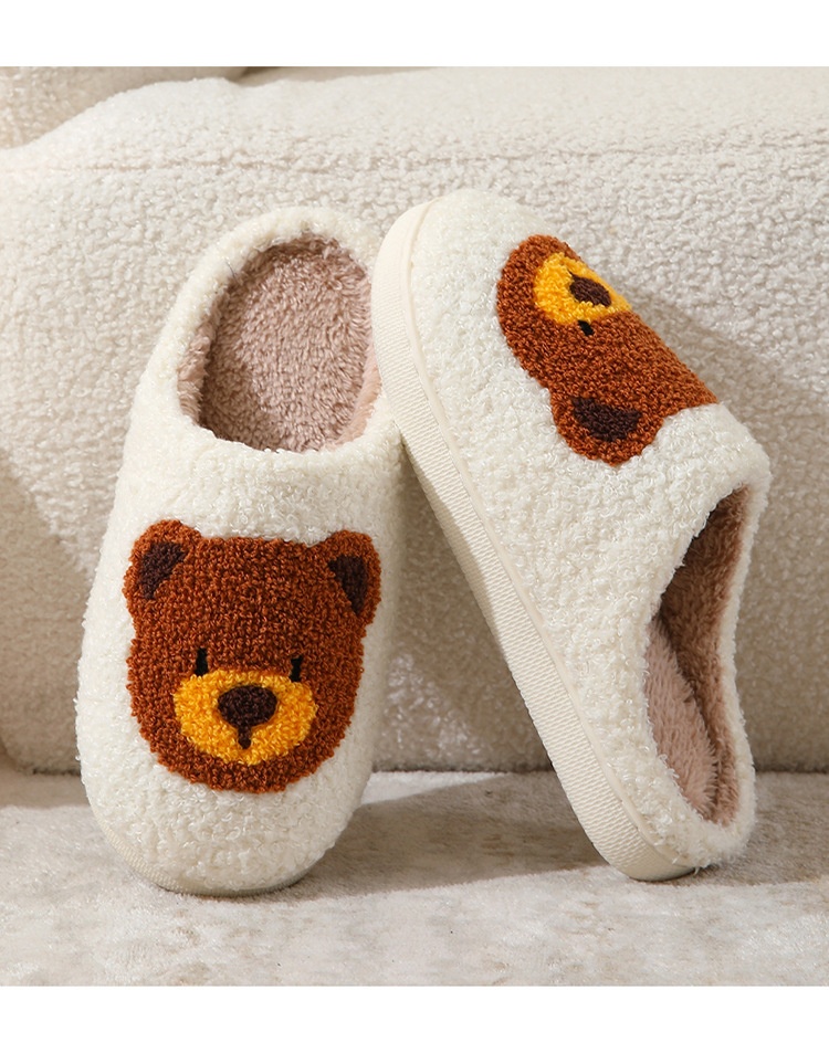 Zees Coss-Bode Hot-Selling Catoon Bibi Bea Smiling Face Cotton Fo Women Wholesale Indoo Home Plush Wam Slippes_voghion.com