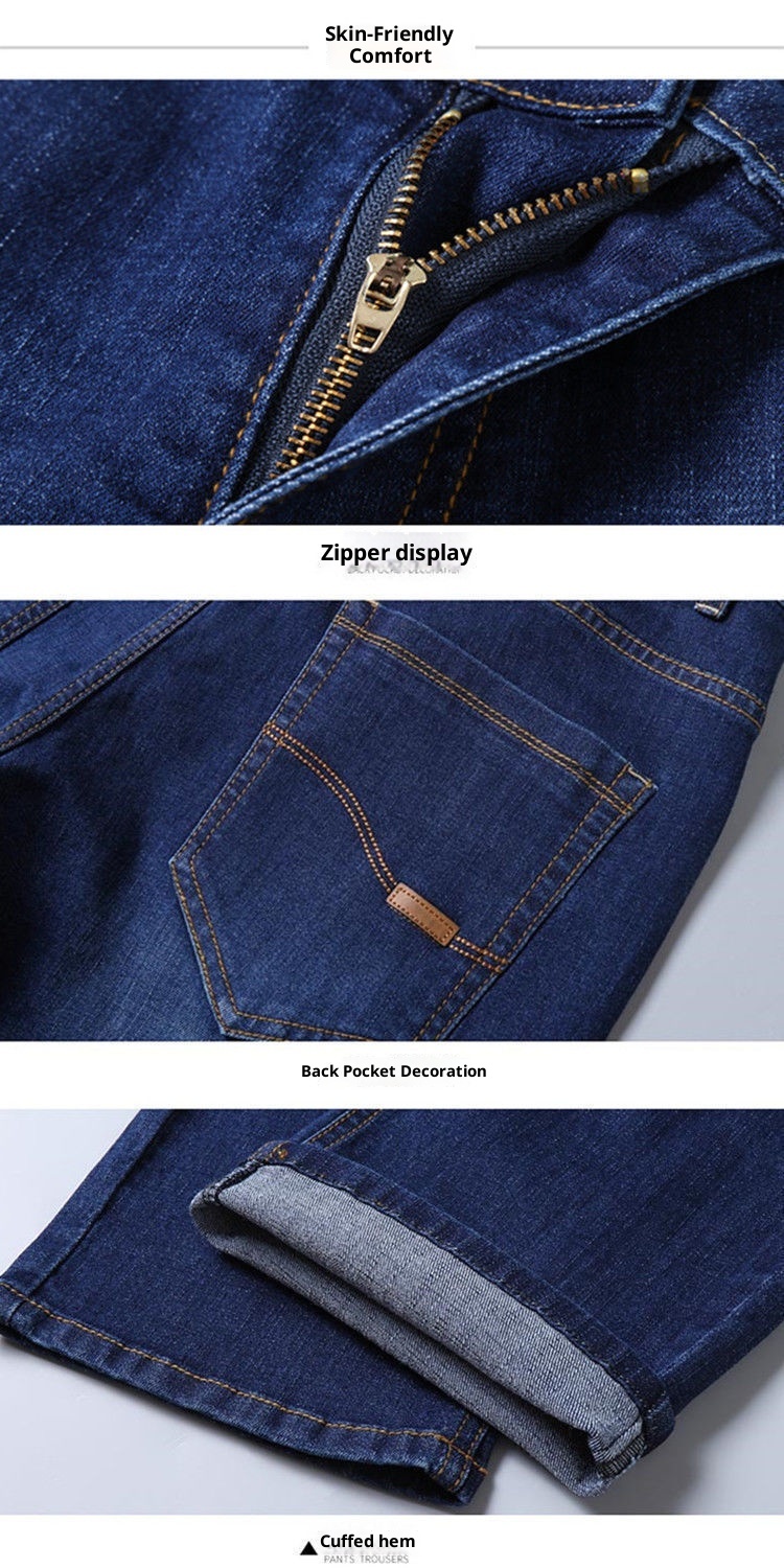 Jeans fins d'été pour garçon, fabricant en gros, vêtements de travail, taille haute, coupe droite, décontractés, longs, résistants et anti-salissures._voghion.com