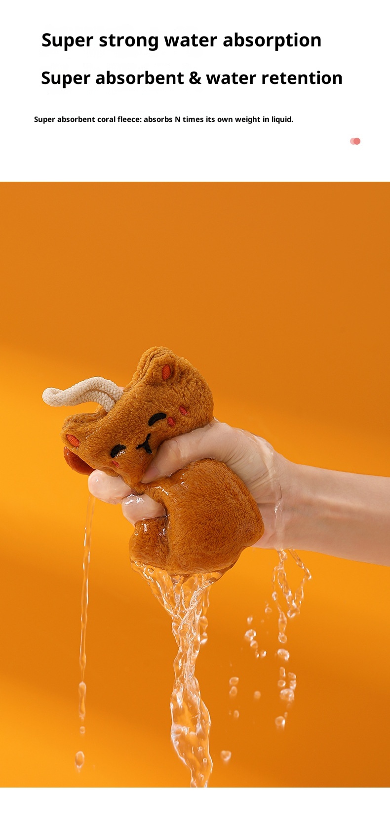 Lillian Niedliches Katzen-Korallenfleece-Handtuch, Geschenkidee, Küche, Hängend, Doppelverwendung, Saugfähig, Schnelltrocknend, Quadratisches Handtuch, Cross-Border_voghion.com