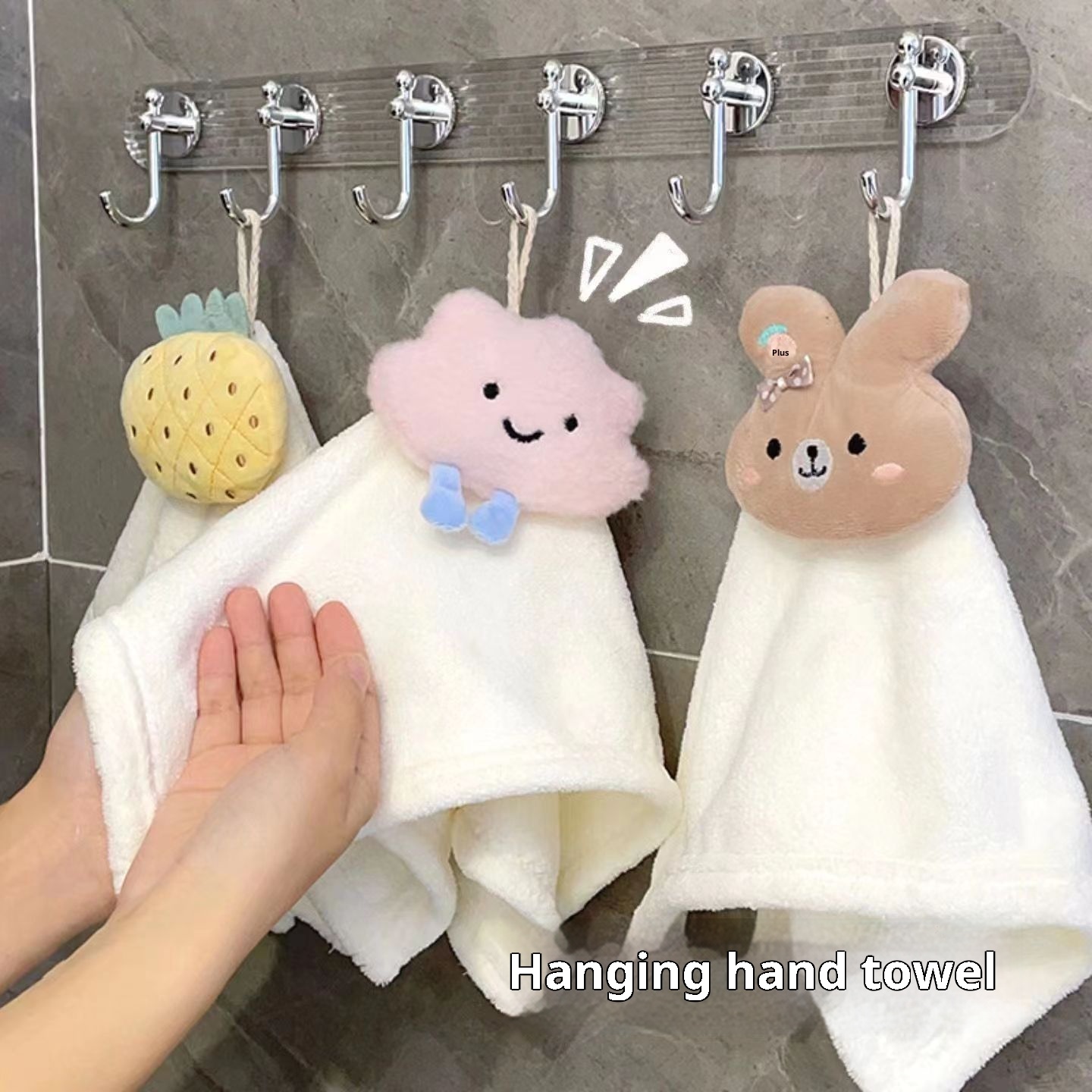 Toalla infantil Lillian con diseño de nube adorable, ideal para colgar en el baño, la cocina o el inodoro. Toalla de mano gruesa para niños._voghion.com