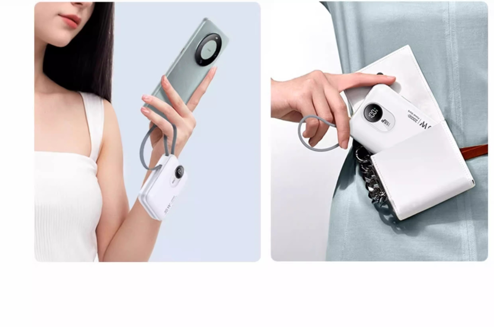 techglobe W&P Power Bank With Built-in Cable, Compact And Portable, Ultra-Thin, 2W MAh Large Capacity, 45W Fast Charging, Airplane_voghion.com