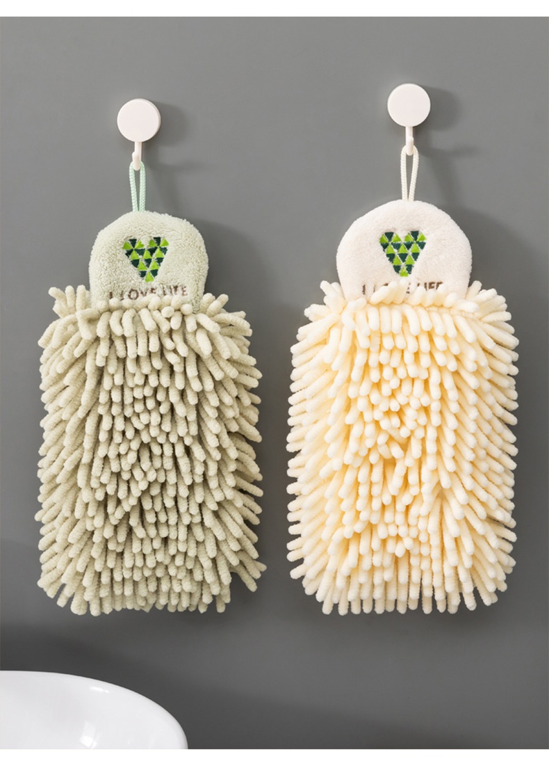 Lillian Doubo Hot Sale Chenille Kitchen Bathroom Wall-Mounted Absorbent Quick-Dry Hand Towel Cloth_voghion.com