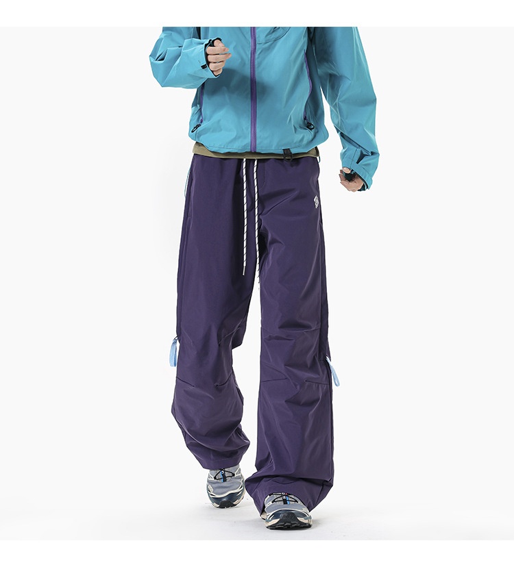 Pantaloni cargo da uomo larghi e dritti, stile giapponese, da escursionismo, antivento, per paracadutisti, pantaloni lunghi a gamba larga_voghion.com