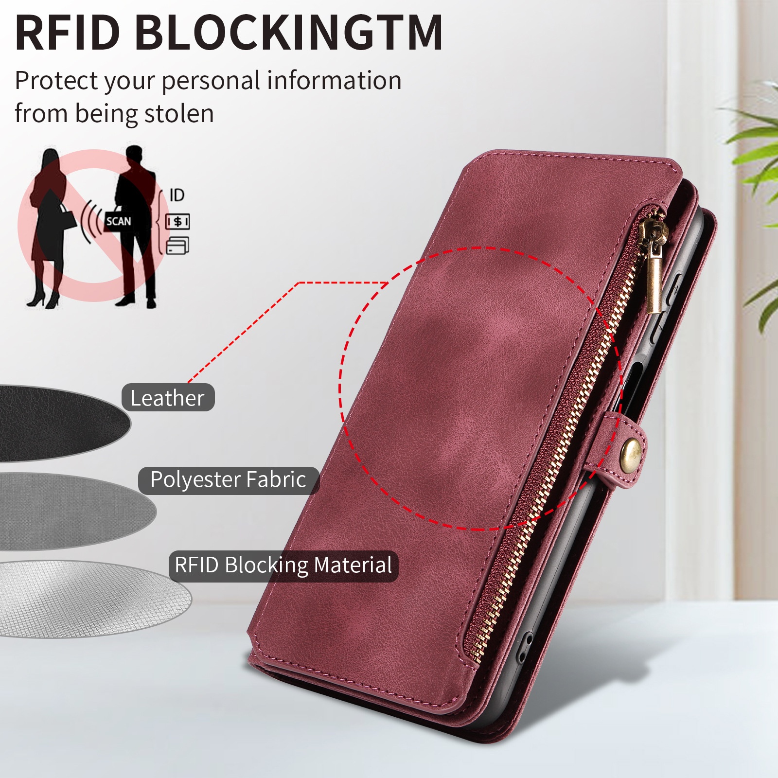 Funda protectora con tapa tipo monedero para Xiaomi 14, compatible con Note 13 Pro, Redmi 12, cuero retro_voghion.com