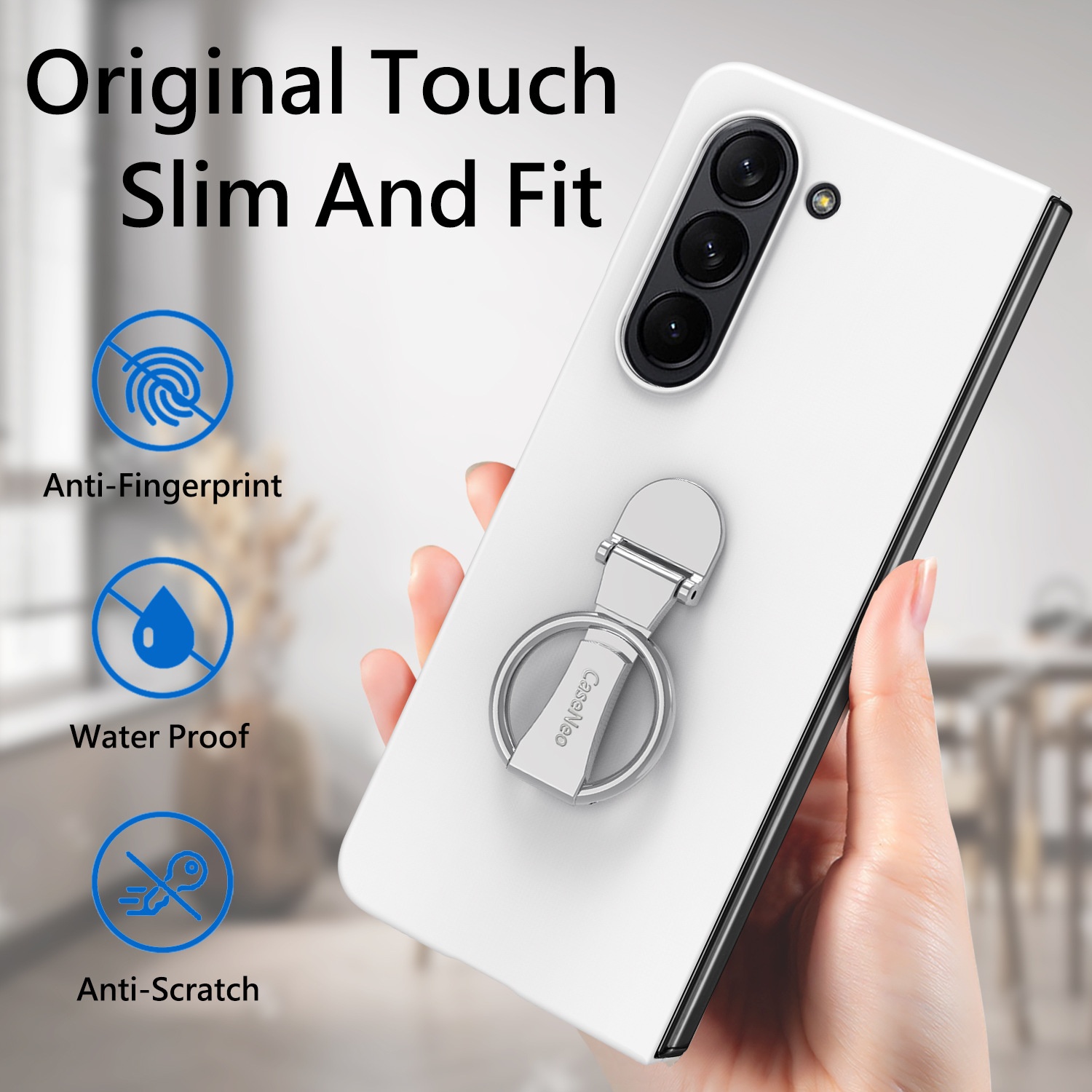 TechGlobe Compatible With Samsung ZFold7 And Screen Protector Integrated Phone Case Exquisite Boxed 360 Multi-Angle Rotating Stand_voghion.com