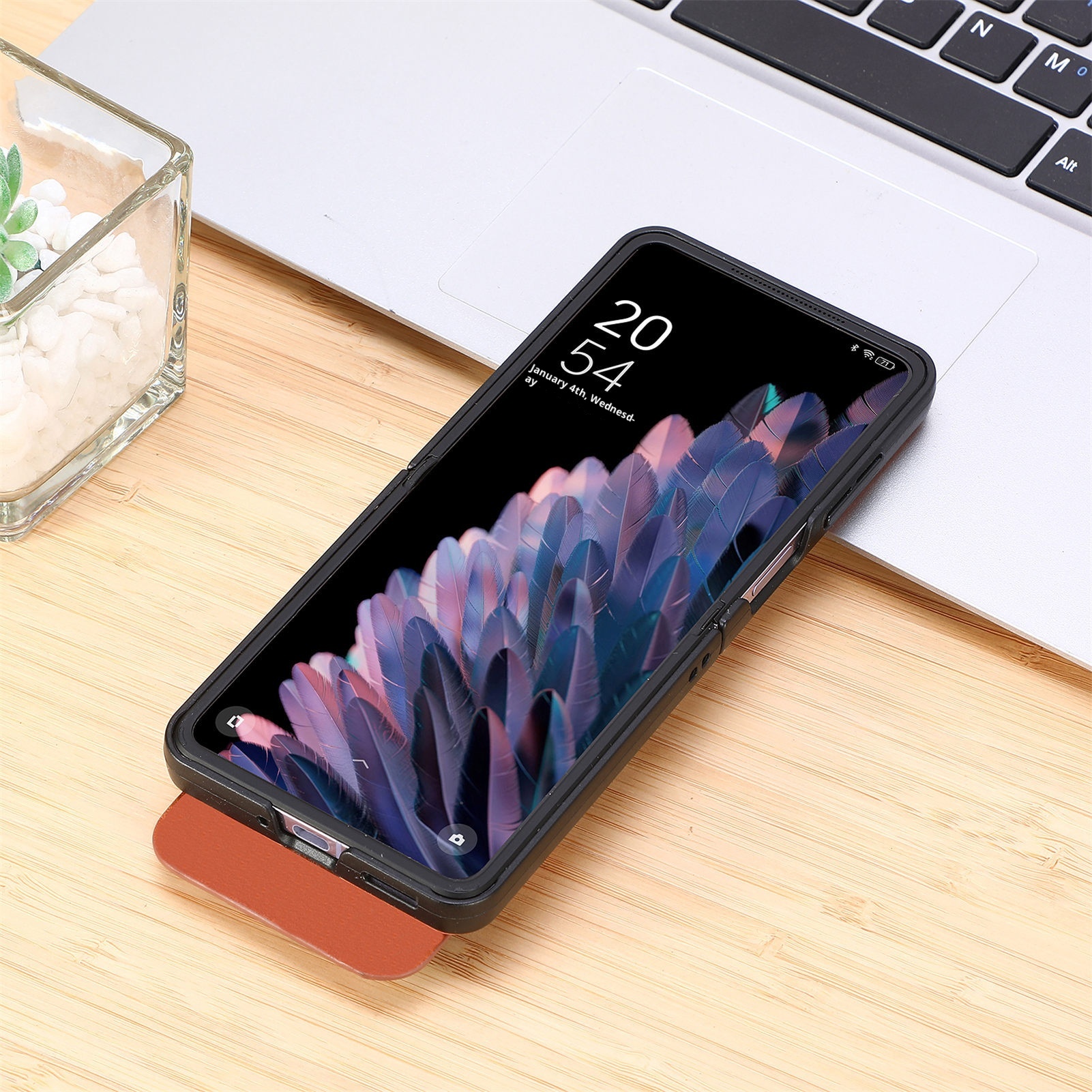 TechGlobe Suitable For OPPO Find N3 Flip Multifunctional Phone Case Creative Stand Card Slot Wrist Strap PC Protective Cover_voghion.com