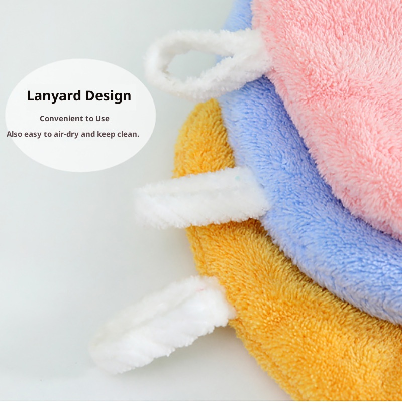 Lillian Cross-Border Source Cute Cartoon Coral Fleece Hand Bathroom Cloth Penguin Hanging Children's Face Towel_voghion.com