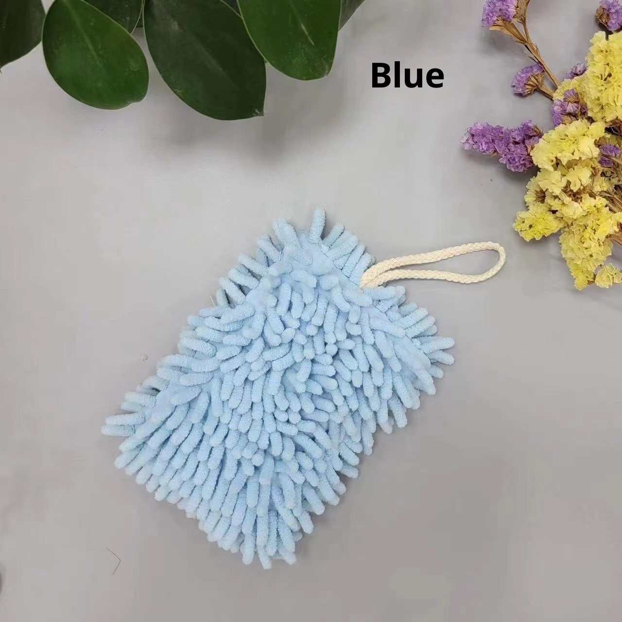 Serviette carrée multifonctionnelle Lillian Chenille à suspendre pour la salle de bain et la cuisine, séchage rapide, épaisse et mignonne, absorbante et idéale pour les enfants_voghion.com