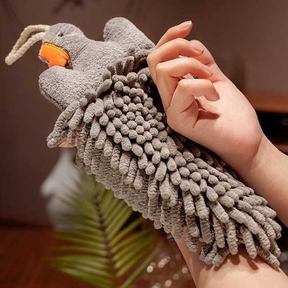 Pañuelo de chenilla grueso y adorable para niños, ideal para cocina y baño. Diseño con dibujos animados. Estilo colgante._voghion.com