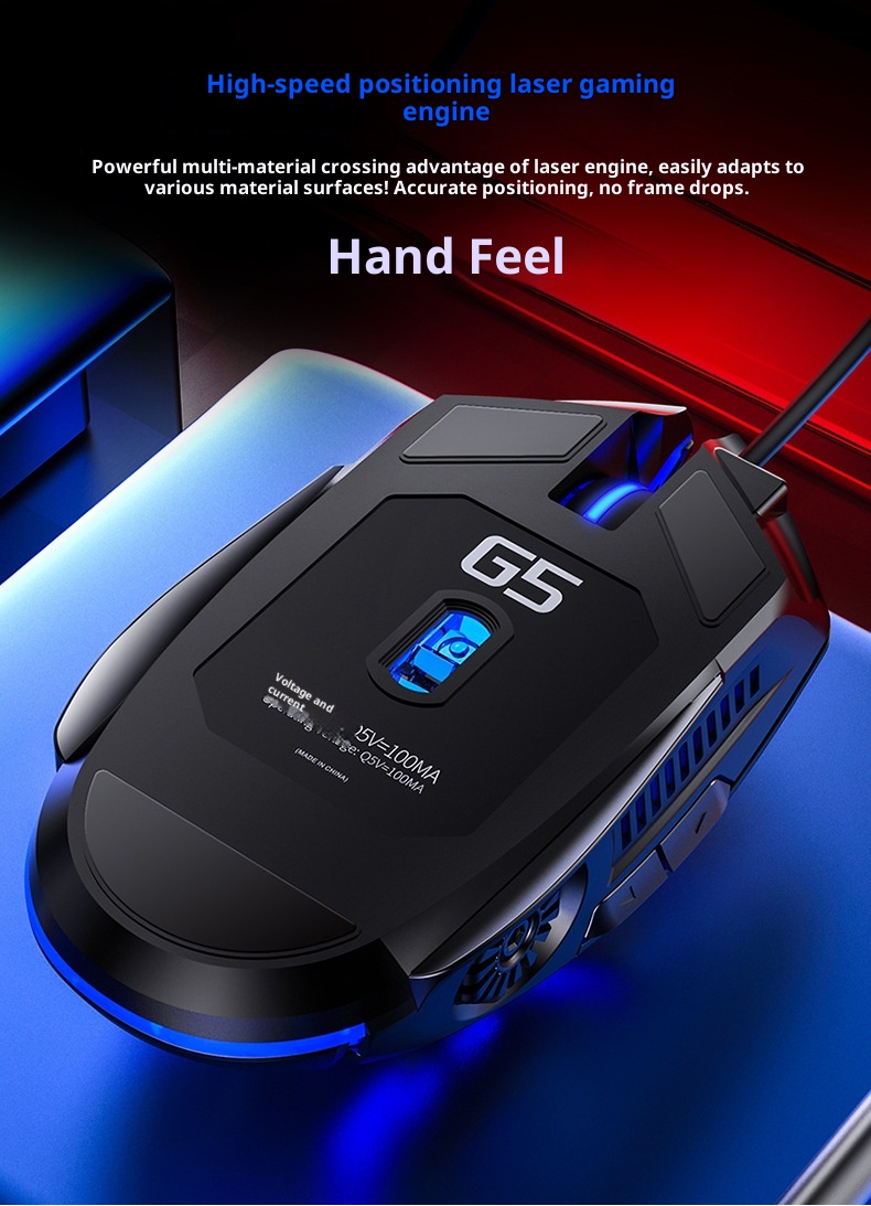 Techglobe G5 Wired Mouse Luminous Gaming E-sports Mechanical Silent Computer Accessories Cross-border Private Model_voghion.com