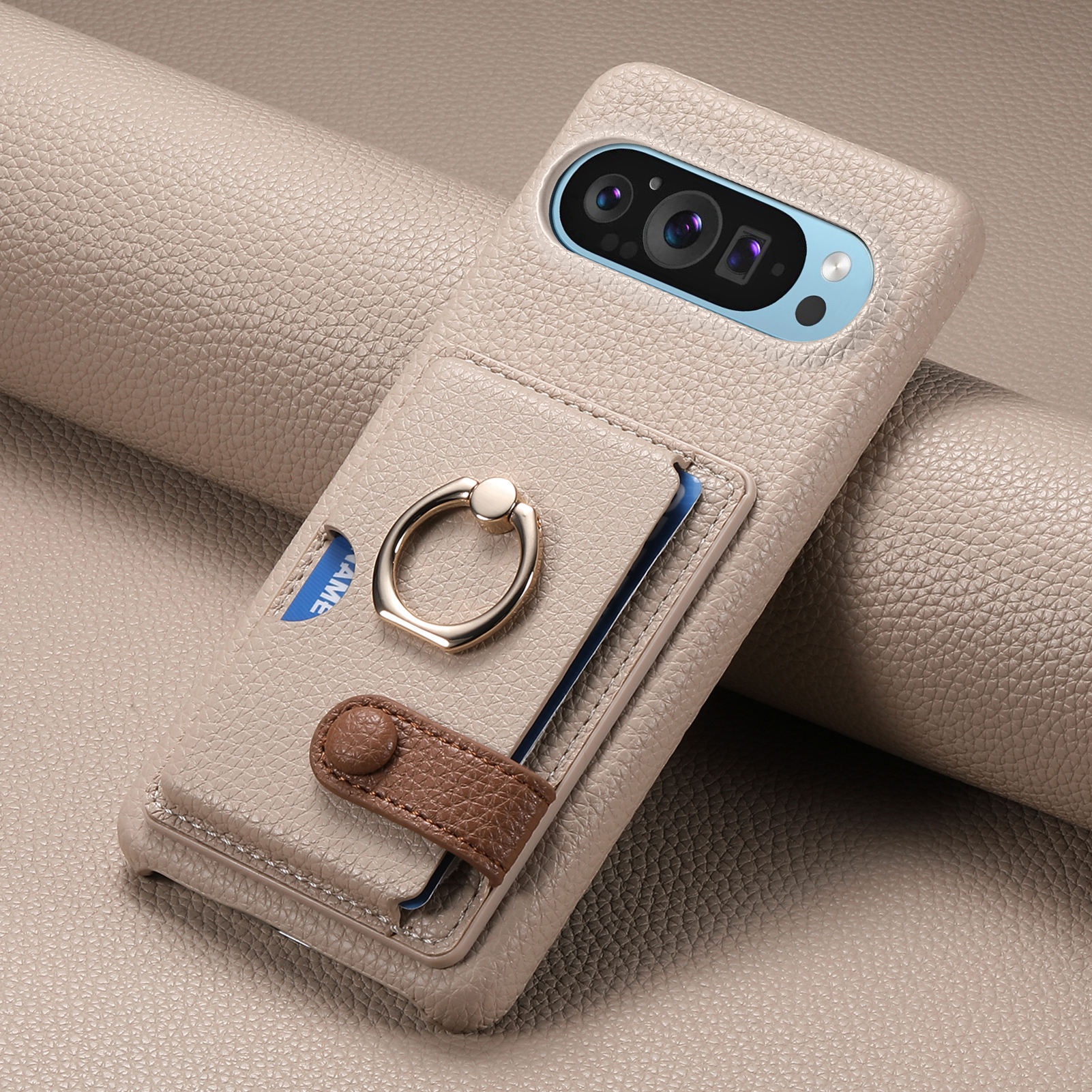 TechGlobe Handyhülle kompatibel mit Google 9A, Kartenfach, Aufbewahrung, Schutzhülle, Armband, Pixel 10 Metallringhalter_voghion.com