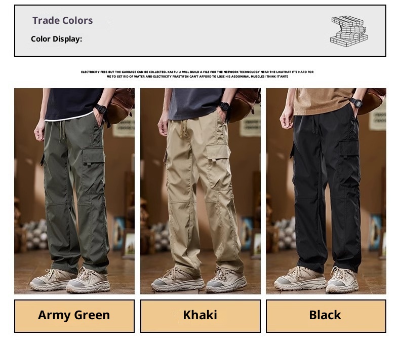 Pantaloni cargo da uomo in stile americano, primavera autunno, larghi, dritti, a gamba larga, 2024, alla moda, sportivi, casual, lunghi_voghion.com