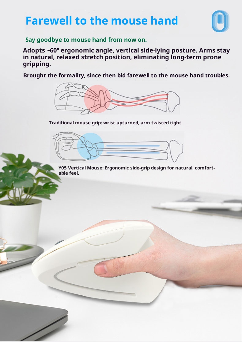 Techglobe New Optical Wired 5th Generation Luminous Matte Vertical Gaming Mouse With Wrist Rest For Men And Women Wholesale_voghion.com