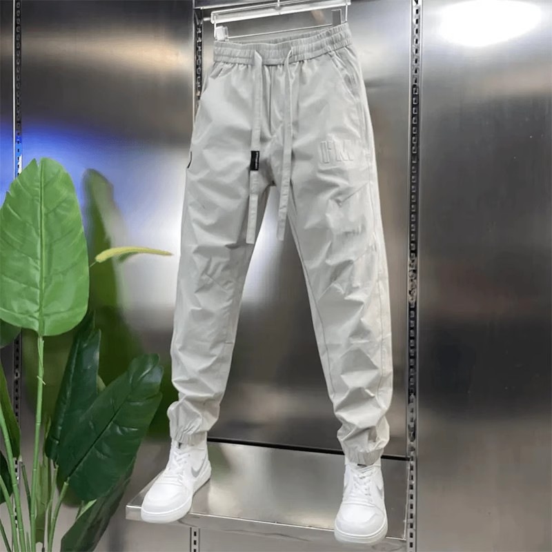 boy Spring And Autumn New Letter Embroidered Cargo Men's Casual Fashion Long Pants Versatile Comfortable Jogger Sweatpants_voghion.com