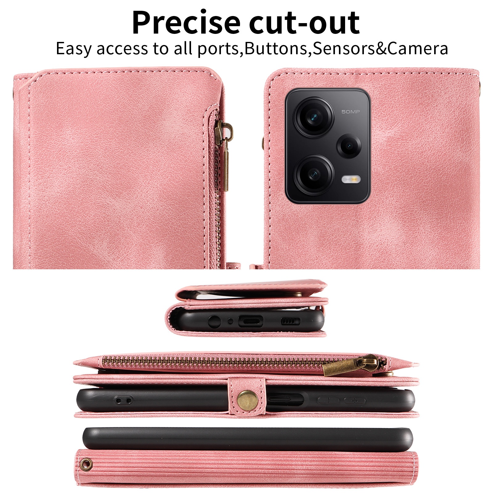 Funda protectora con tapa tipo monedero para Xiaomi 14, compatible con Note 13 Pro, Redmi 12, cuero retro_voghion.com