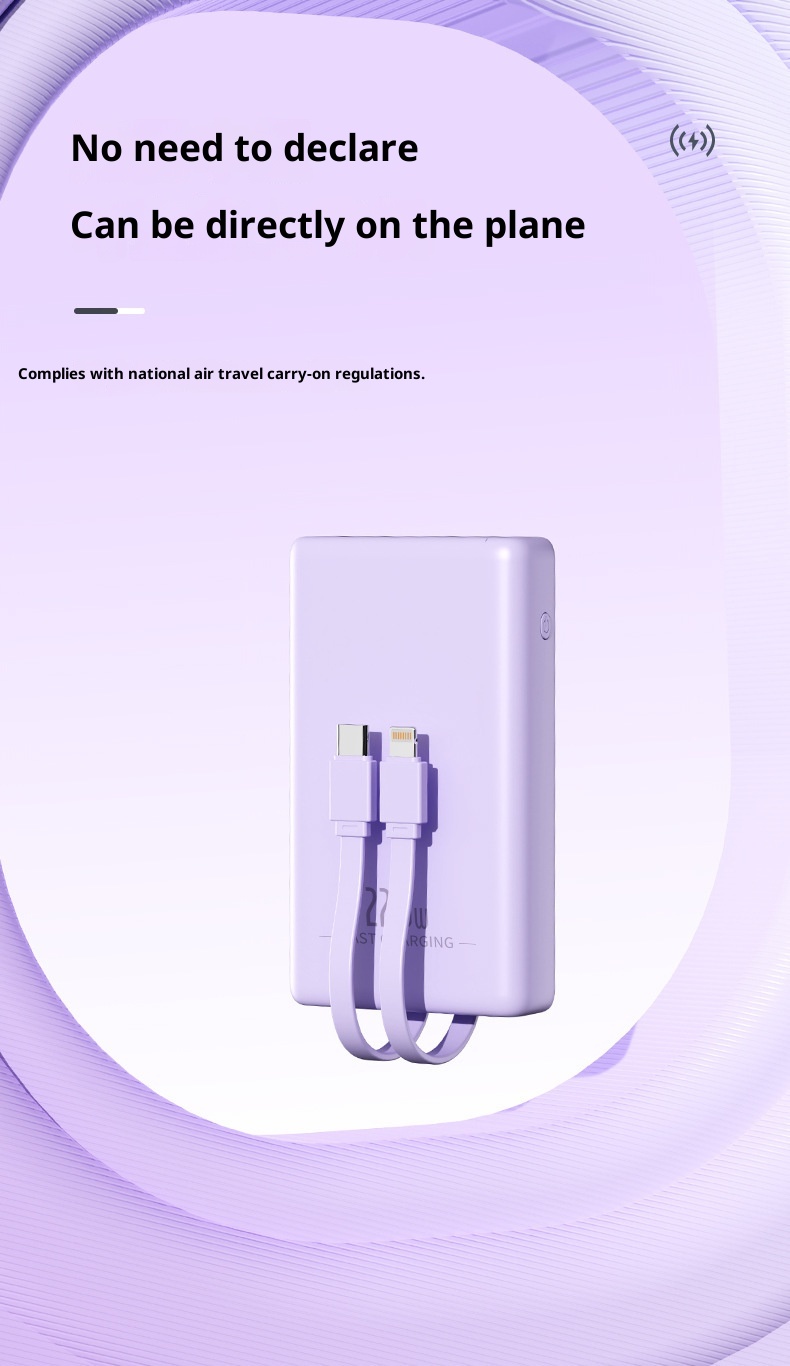 techglobe Cross-Border Exclusive 20000mAh Dual-Direction 22.5W Fast Charging Capacity Power Bank Portable With Dual Cables Lithium_voghion.com