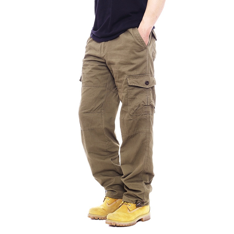 boy Spring And Autumn Multi-Pocket Outdoor Cargo Men's Trendy Loose Straight Large Size Long Hiking Casual Tactical Pants_voghion.com