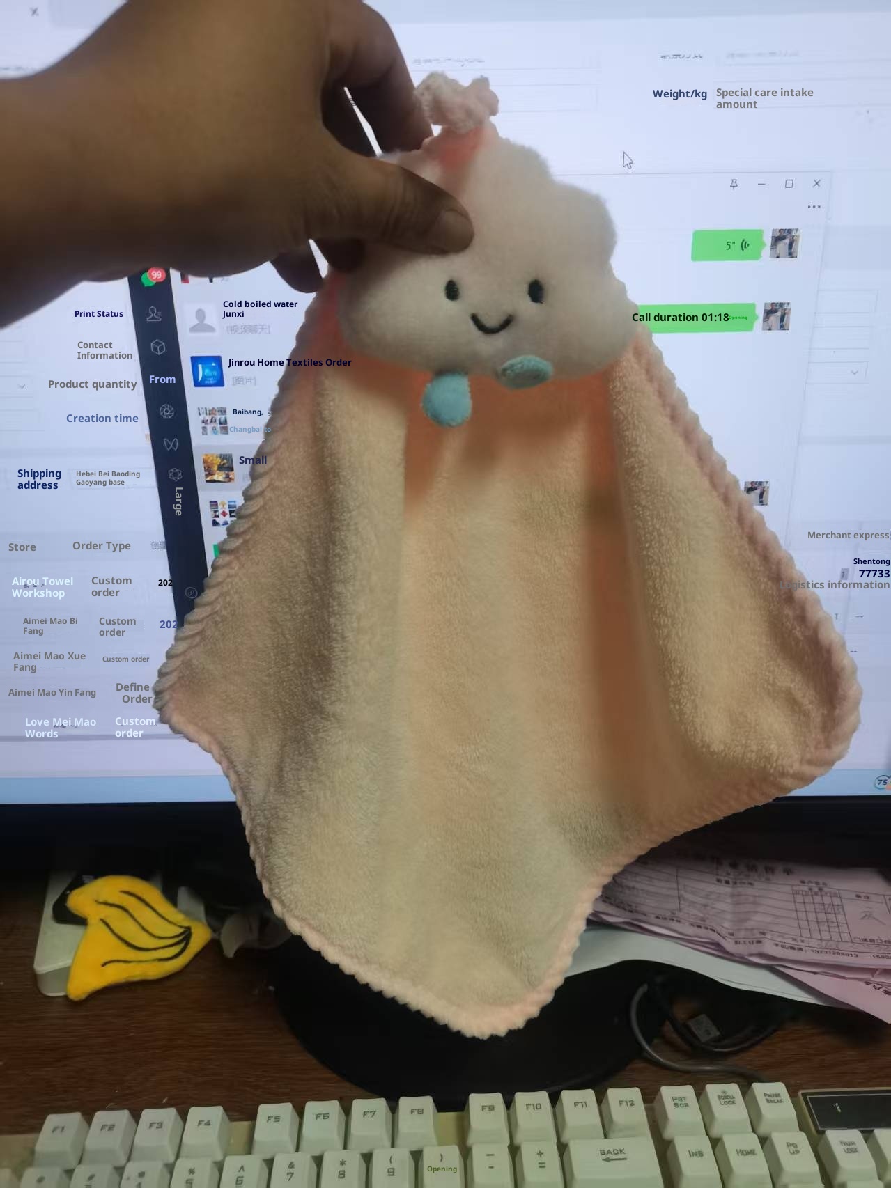 Lillian Absorbent Quick-Dry Household Kitchen Cloth Bear Pineapple Square Baby Hand Towel Cloud Hanging Coral Fleece_voghion.com