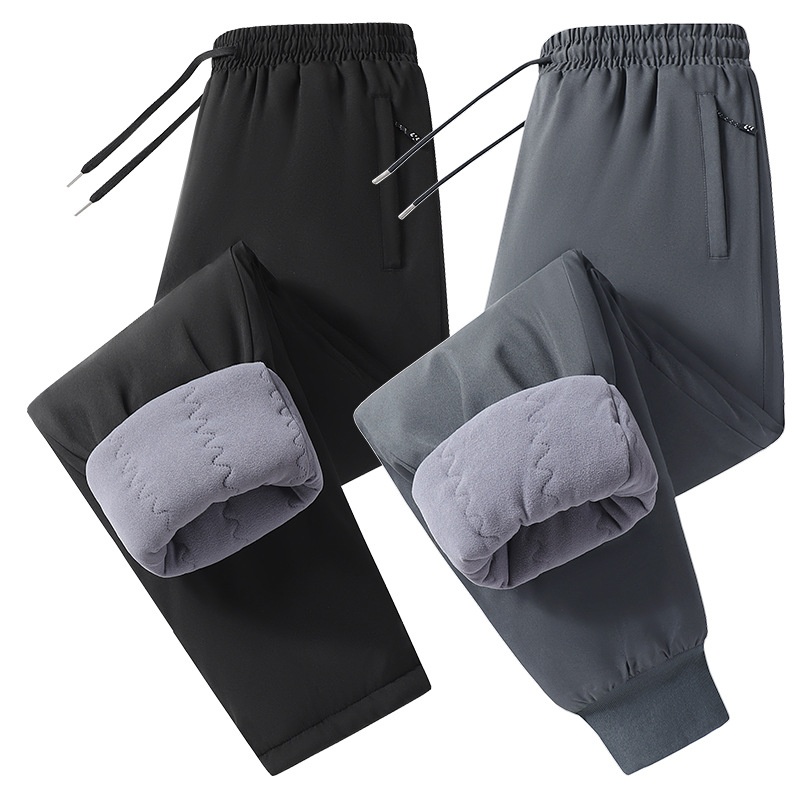 Pantaloni da jogging sportivi lunghi da uomo, spessi e caldi, foderati in pile, nuovi, autunnali e invernali, in cotone_voghion.com