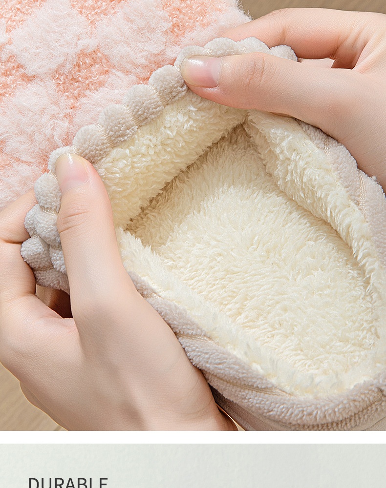 Zees Autumn Thick Sole Plush For Women Indoor Home Simple Warm Lightweight Maternity Winter Cotton Slippers_voghion.com