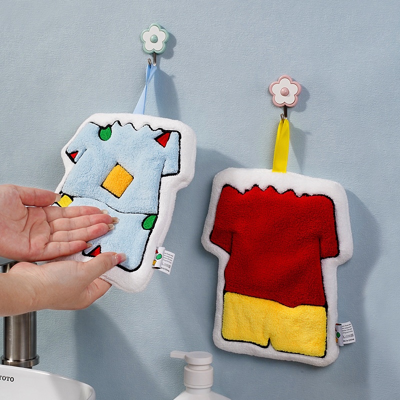 Lillian Cartoon Cross-Border Shin-chan Asciugamano da appendere alla mano in pile di corallo antiodore per bambini, piccolo asciugamano da cucina, regalo ad asciugatura rapida_voghion.com