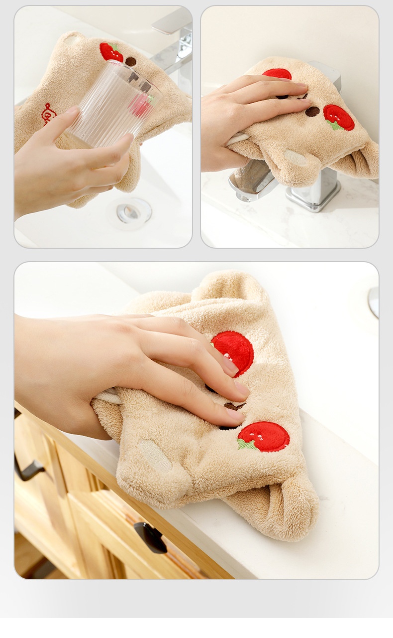 Lillian Neues hängendes, niedliches, stark saugfähiges, verdicktes, schnelltrocknendes Kinder-Katzen-Doppellagiges Handtuch (Großhandel)_voghion.com