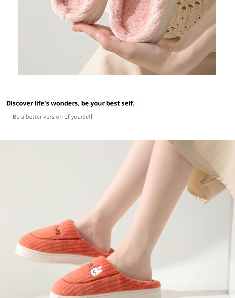 Zees Katoen met loopcomfort, dikke zool voor herfst en winter, dagelijks gebruik binnenshuis, antislip, warm, fleece voor thuisgebruik_voghion.com