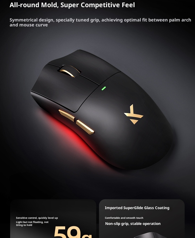 Souris de jeu e-sport ultra-légère Techglobe MCHOSE K7 avec charge sans fil 3950_voghion.com