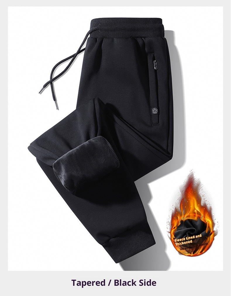 Pantaloni sportivi versatili da uomo, da uomo, di alta qualità, con fodera in pile, stile casual, autunno inverno_voghion.com
