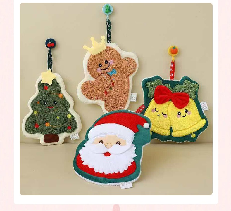 Lillian Cross-Border Creative Christmas Kitchen Household Cartoon Hand Absorbent Children's Hanging Small Towel_voghion.com
