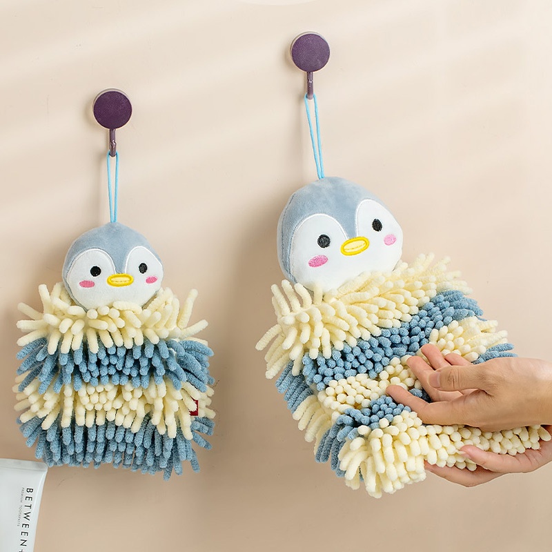 Lillian Hanging Cartoon Animal Chenille Kangle House Children's Household Kitchen Absorbent Hand Towel Wholesale_voghion.com