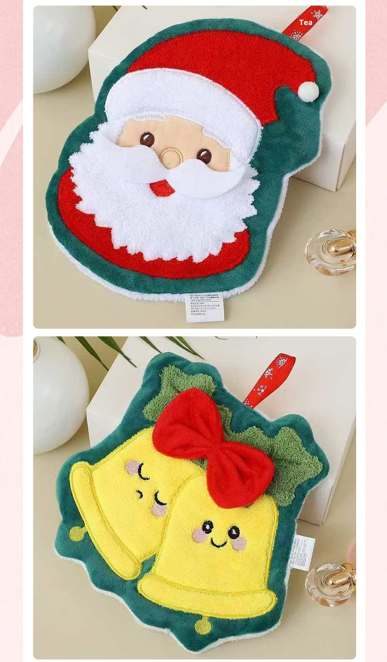 Lillian Cross-Border Creative Christmas Kitchen Household Cartoon Hand Absorbent Children's Hanging Small Towel_voghion.com
